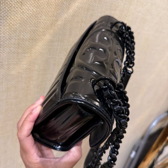 Tory Burch SMALL FLEMING METALLIC QUILT CONVERTIBLE SHOULDER BAG 155938 $548 - Picture 9 of 11